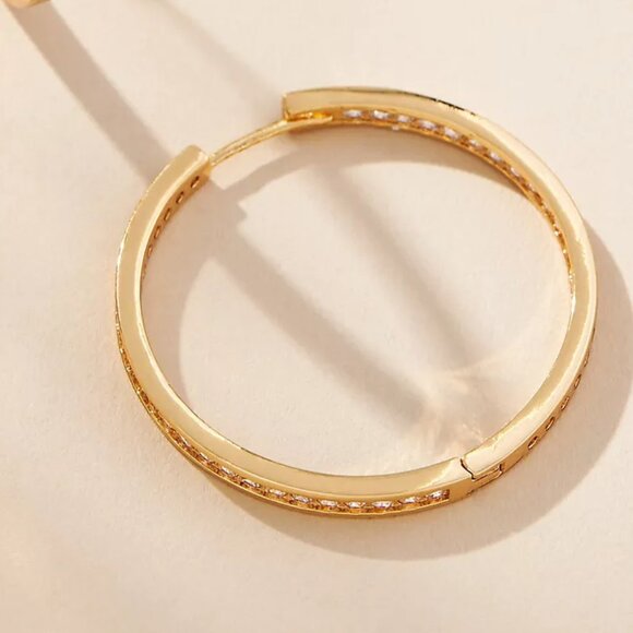 Anthropologie Large Glitz Hoop Earrings NWT - Picture 3 of 5